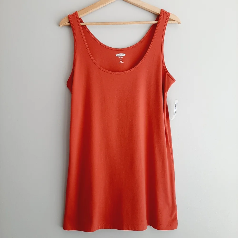 🍒 Old Navy NEW First Layer Long / Tall Scoop Neck Tank Top Sz L - Picture 3 of 9